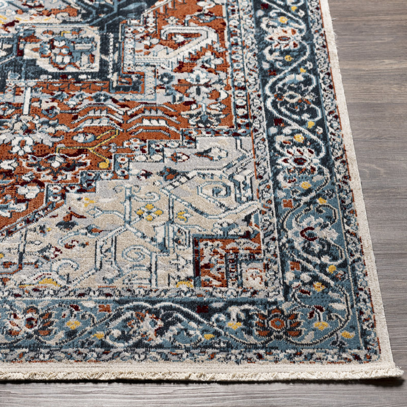 Dickison Washable Oriental Indoor Rug, Round 6'7"