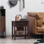 Table de bout avec tiroir, table d'appoint avec tablette supérieure et inférieure pour petits espaces HOMcom, brun foncé