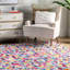 Mira Dotted Striped Shag Multi Coloured Area Rug-23544385