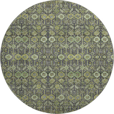 Premium Machine Washable Cerrito AMF574 Green Rug