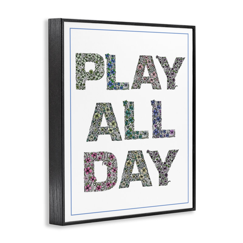 «Play All Day in Florals», giclée encadrée, design par Jennifer Stith, H 14 po x l 11 po, Noir