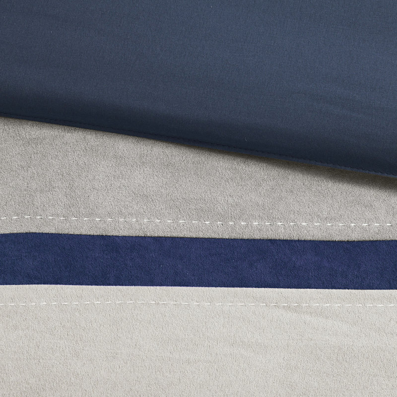 Édredon 7 pièces en très grand daim bleu, très beau daim, facile d'entretien, King Comforter + 7 Additional Pieces, Blue