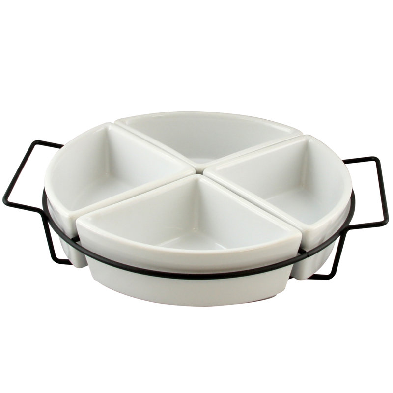 Gracie Oaks Adreena Ceramic Condiment Server
