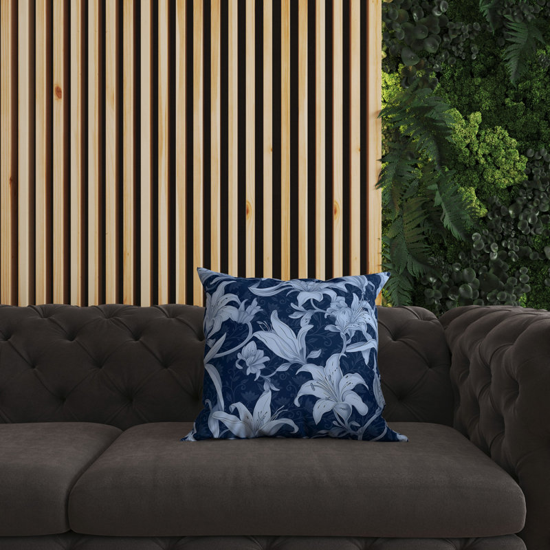 Coussin Lily Love, H 18 po x l 18 po, Bleu