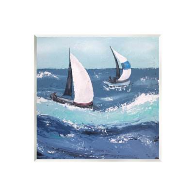 Sailing Sea Waves Splashing by Jade Reynolds - Painting -  Stupell Industries, at-771_wd_12x12