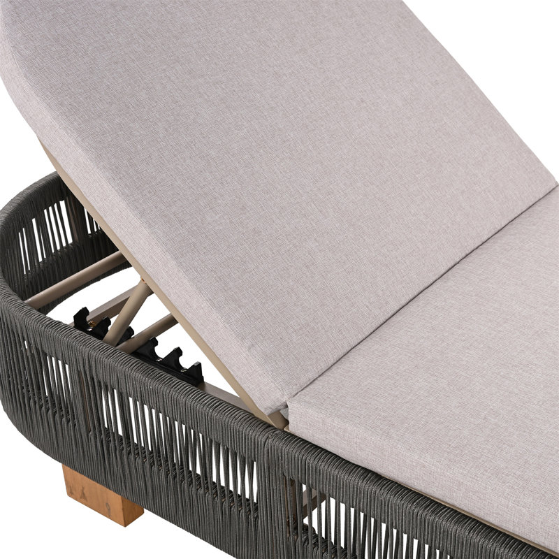 Outdoor Chaise Lounge Chair, Gray