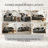 Modular U‑Shape Chenille Sectional Sofa, 145" W Oversized Cloud-Style Couch for Large Living Rooms, Dark Gray-176759187