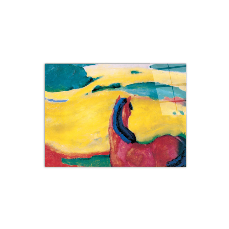 Horse In The Landscape 58×78 Cm CrystalArt Acrylic Material Glass Effect, Frameless Panel, Lightweight Ready To Hang - No Frame Print on Plastic / Acrylic