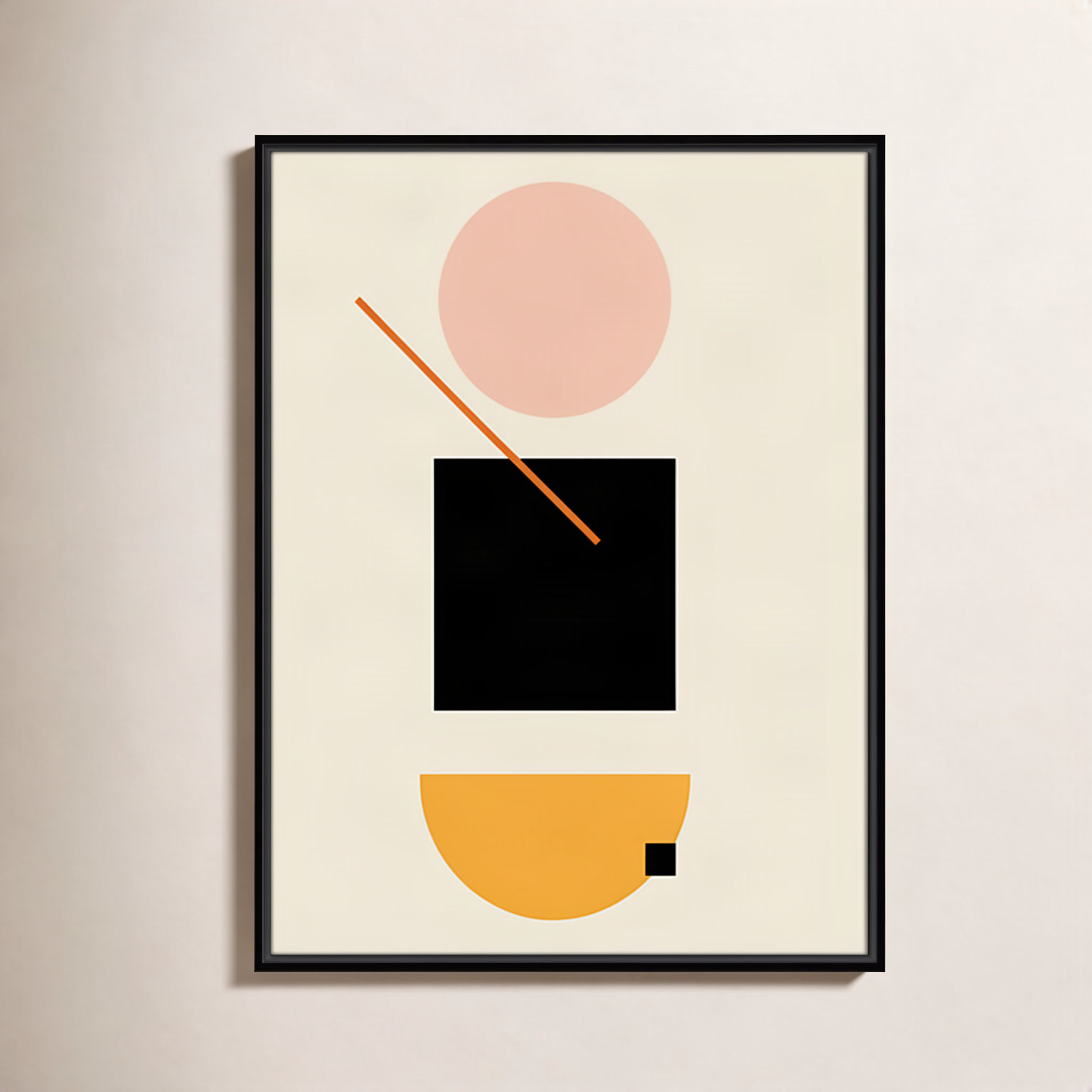 Simple Shapes Print, 29.5" H x 23.5" W x 2" D, Black Framed