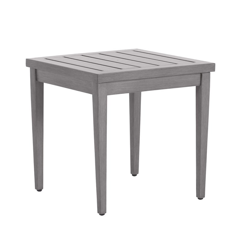 Brookings Wrought Aluminum Side Table, Oyster