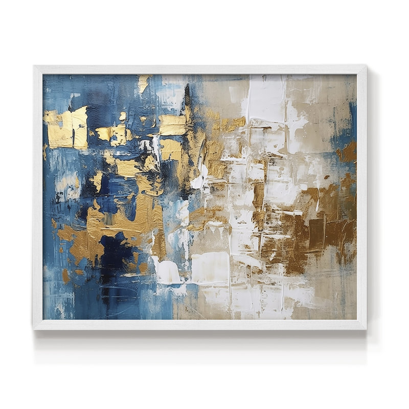 Abstract Series-CLVIII -Framed Print - Restickable, 8" H x 10" W, White