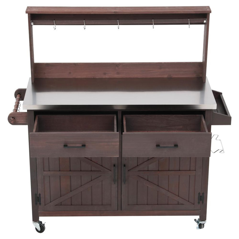 Premium Outdoor Kitchen Cart, Brown