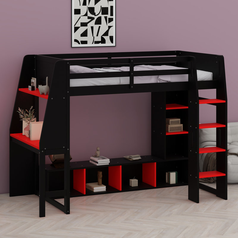Lit mezzanine avec bureau Gaming