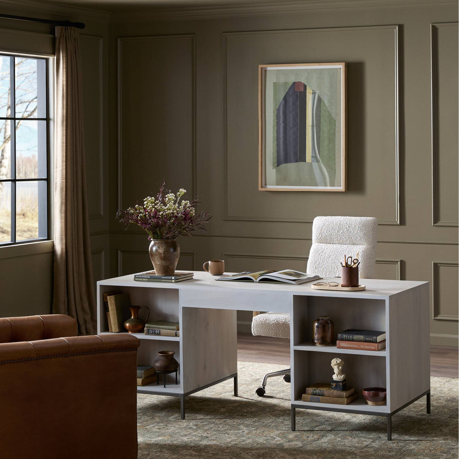 Loki Executive Desk, Dove Poplar
