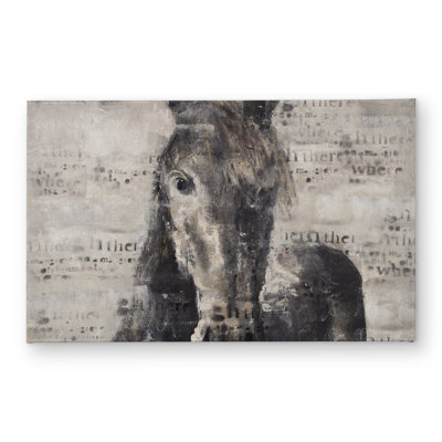 Abstract Horse with Typography - Gray Indoor/Outdoor Door Mat