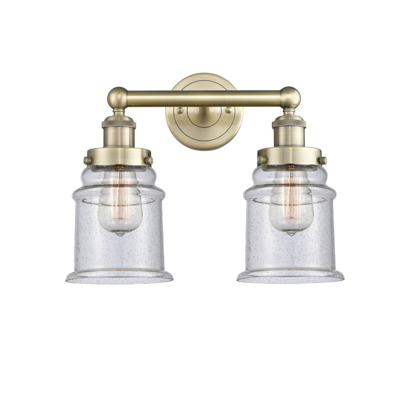 Cailen 2 - Light Dimmable Vanity Light, Seedy, Antique Brass