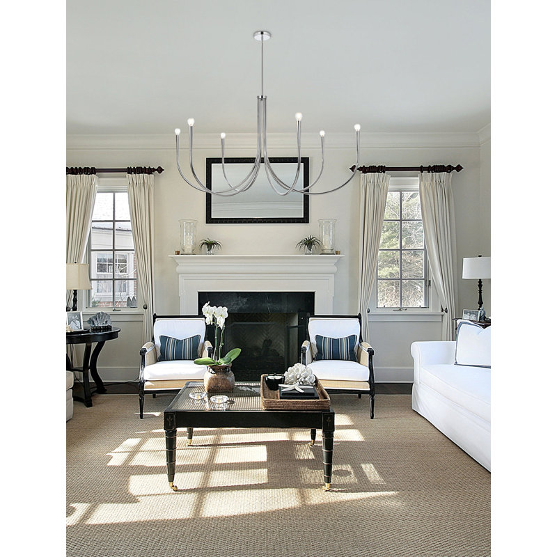 Catalena 6-Light Chandelier, Chrome, 28" H x 55" W x 55" D