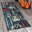 Decorative Thin Non-Woven Rug with Intricate Floral and Geometric Design for Indoor Use in Vibrant Colors-126636071