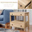 Table de chevet avec station de charge, table de bout en bois avec 2 tiroirs et tablette ouverte, table de chevet moderne avec ports USB et Type-C pour la chambre à coucher, le salon, le bois vieilli-1300124089