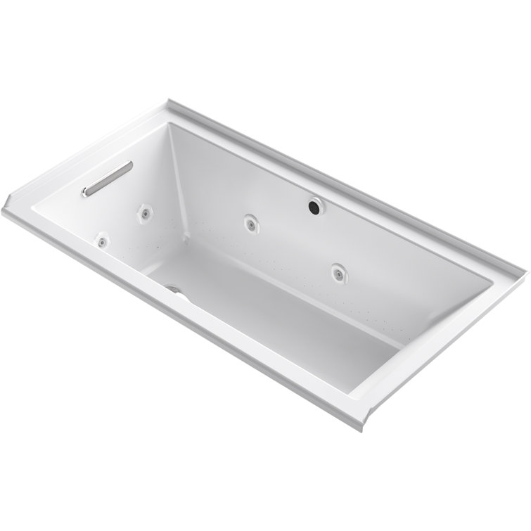Underscore Rectangle 60-In X 30-In Heated Bubblemassage Air Bath With Whirlpool, Alcove, Right Drain