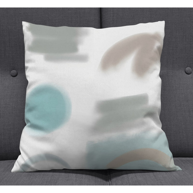 Throw Pillow With Insert, Blue/White Abstract 12, 20"H x 20"W