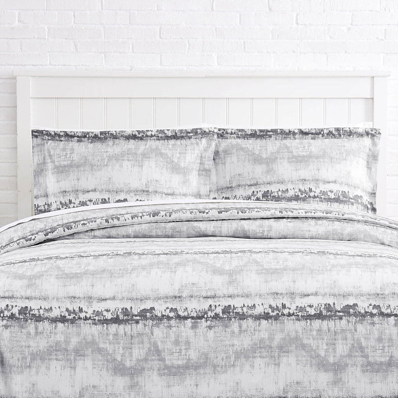 Southshore Fine Linens Abstraction 300 Thread-Count 100% Cotton Duvet Cover Set, King Duvet Cover + 2 King Shams, Gray