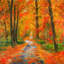 Sentier d'automne - Arbres contemporains encadrés avec motifs décoratifs-1603837849-1603837855