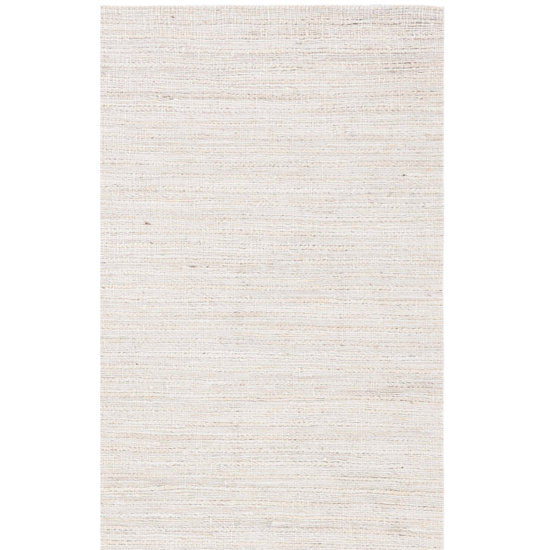 Kehlani Woven Hemp/Cotton Performance Solid Color Rug in Ivory, Rectangle 6" x 9"