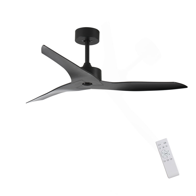 Ventilateur de plafond extérieur 52 po sans lumière avec télécommande, Noir