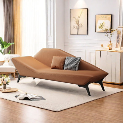Chaise longue en similicuir Napa avec pieds en acier