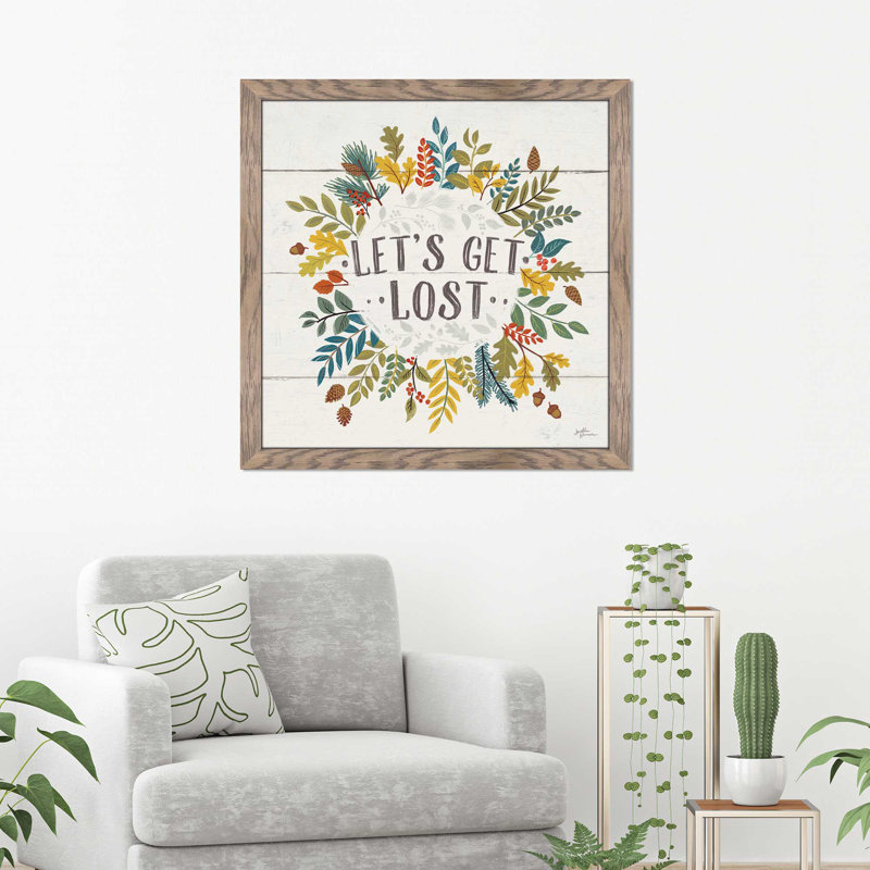 «Peace and Lodge II», art textuel sur toile, H 25,5 po x l 25,5 po x P 1 po, Cadre taupe délavé