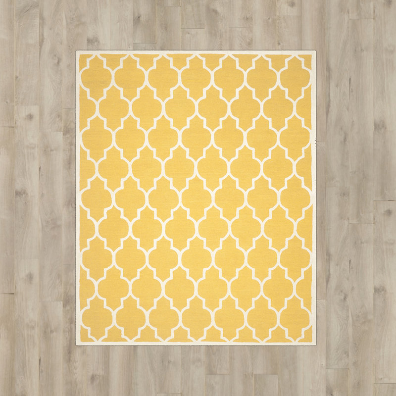 Cannen Cambridge Hand Tufted Wool Geometric Rug, Rectangle 8' x 10'