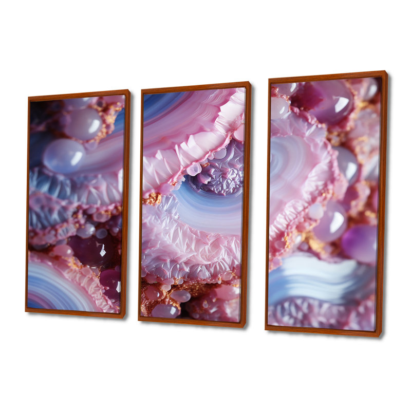 Maximo - Ensemble de décoration murale en marbre, Cadre flottant brun, H 28 po x l 36 po x P 1 po