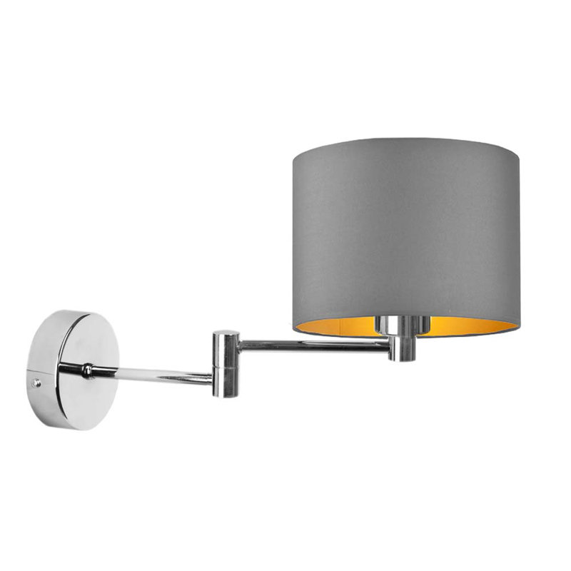 Sussman Steel Swing Arm Sconce, Grey, Silver