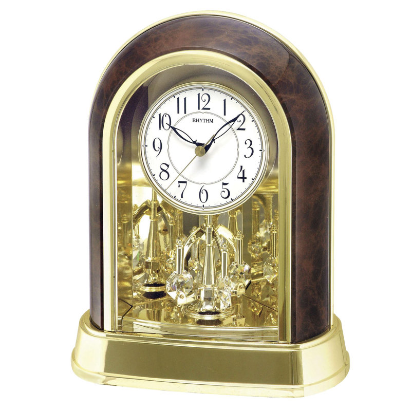 Herrick Analogue Plastic / Acrylic Quartz Movement / Crystal Tabletop Clock Gold