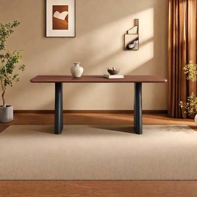 Table de salle à manger en bois massif avec pieds en chêne