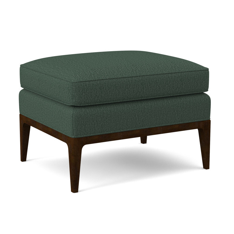 Claxton Ottoman, Filigree Ivory, American Walnut