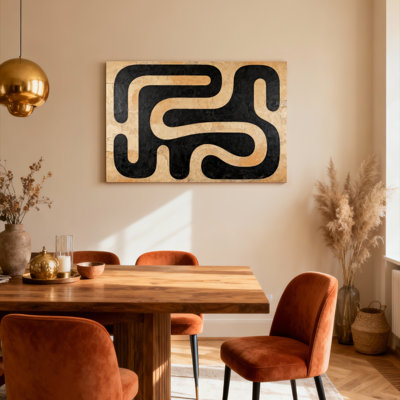 Ensemble de 1 tableau sur toile à motif géométrique abstrait