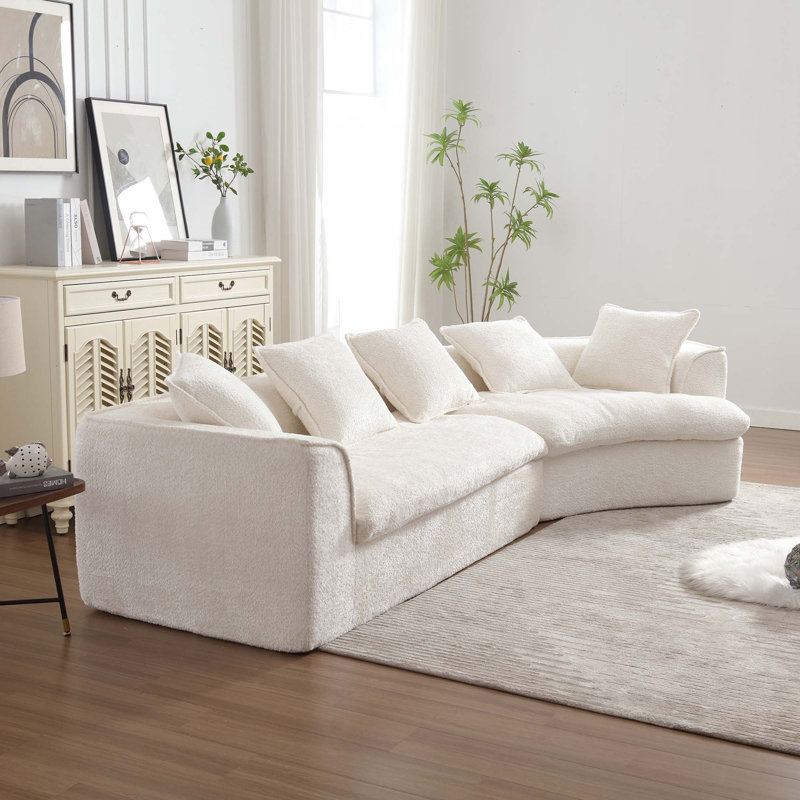 Canapé confortable surdimensionné 3 places pour le salon Boucle, Beige