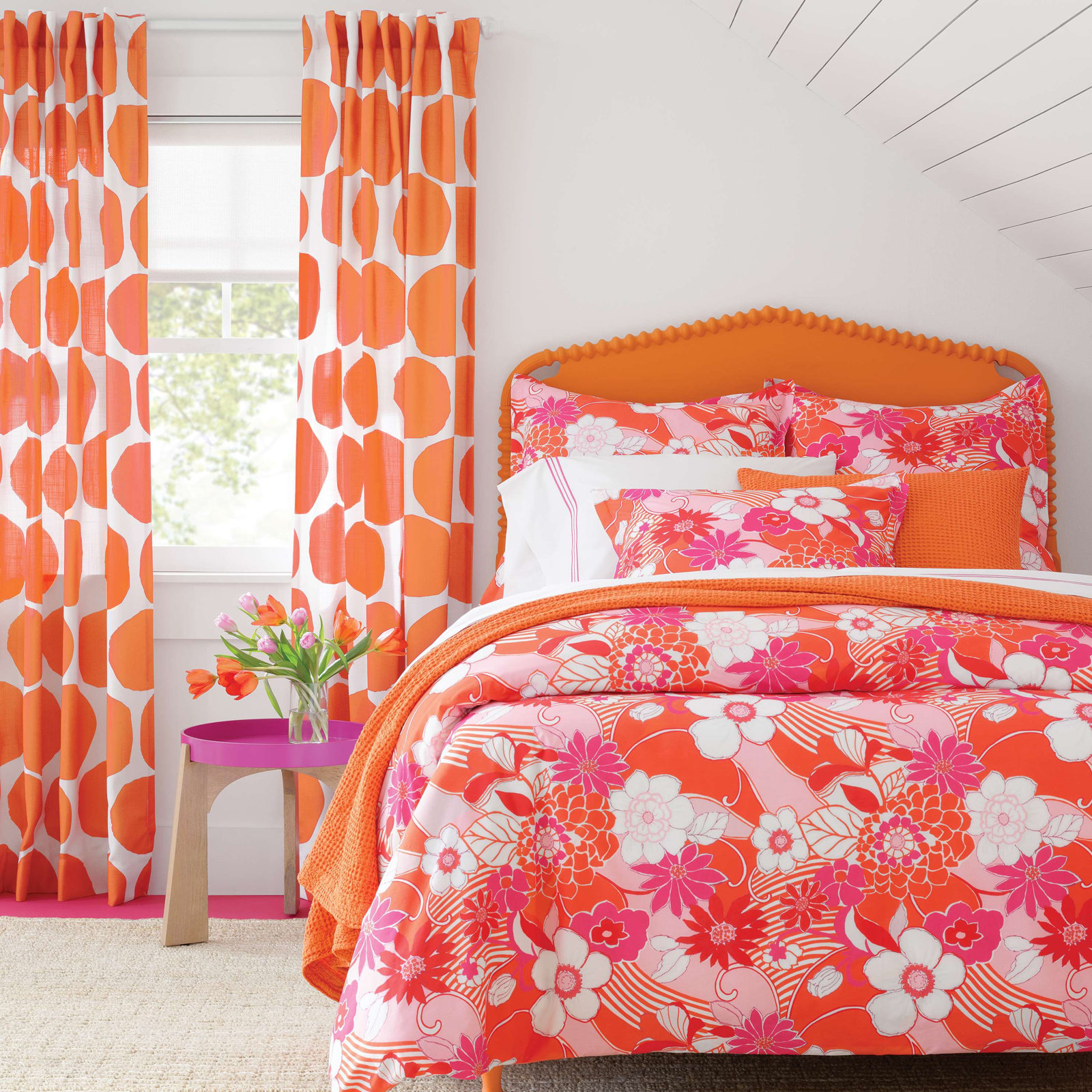 Bubble Shams, Euro, Tangerine