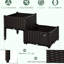 Lit de jardin 2 pièces avec dispositif d'arrosage automatique. Gris, pour cultiver diverses plantes. Polypropylène, pieds surélevés faciles à réarranger et système autodrainant. Fleurs, herbes, légumes. Gardez le sol contrôlé