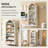 Angled Arch Bathroom Cabinet, 5 Tiers Geometric Cabinet with Storage, Modern Triangular Top Angled Arch with Adjustable Shelves, Wood Cabinet w/Open Display Shelves-10453205-30451798