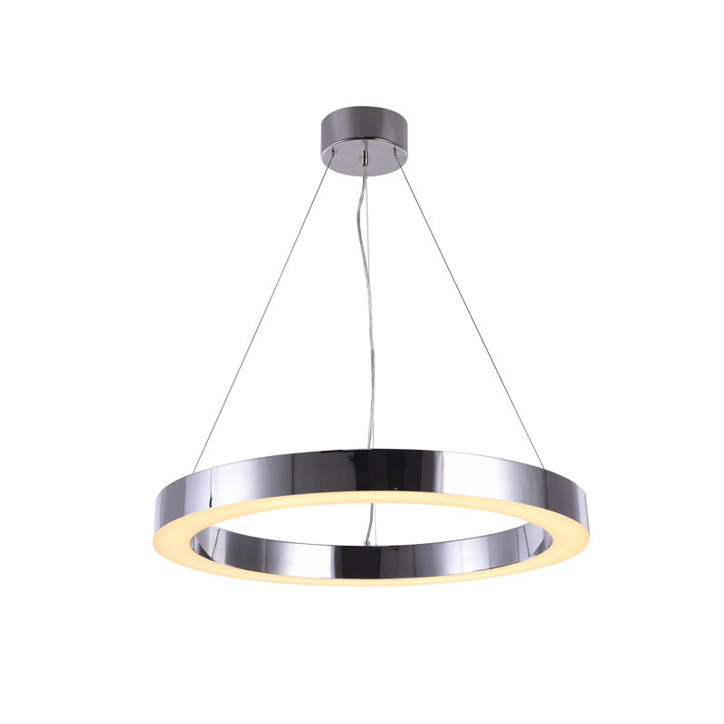 Lustre halo à 1 lumière DEL Street, H 3 po x l 25,5 po x p 25,5 po, Chrome
