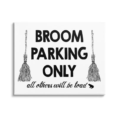 " Broom Parking Witty Halloween Witch Phrase " by Lettered And Lined