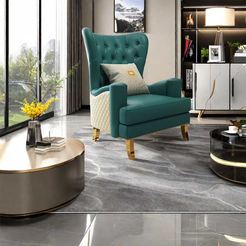 Fauteuil inclinable en similicuir Maksym, Similicuir bleu Lakitra