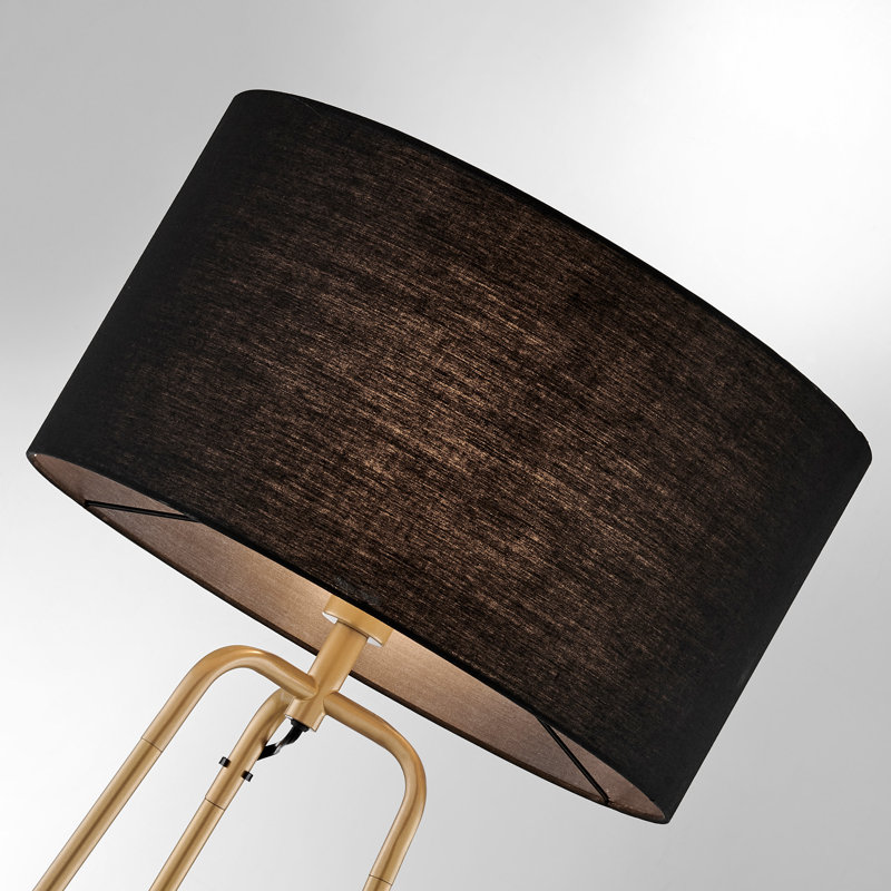 62'' Tripod Floor Lamp, Gold, Black
