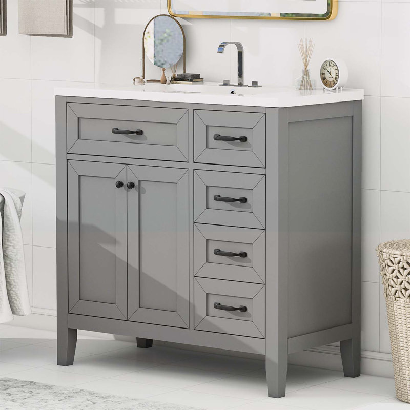 Meuble-lavabo polyvalent avec design élégant et rangement pratique