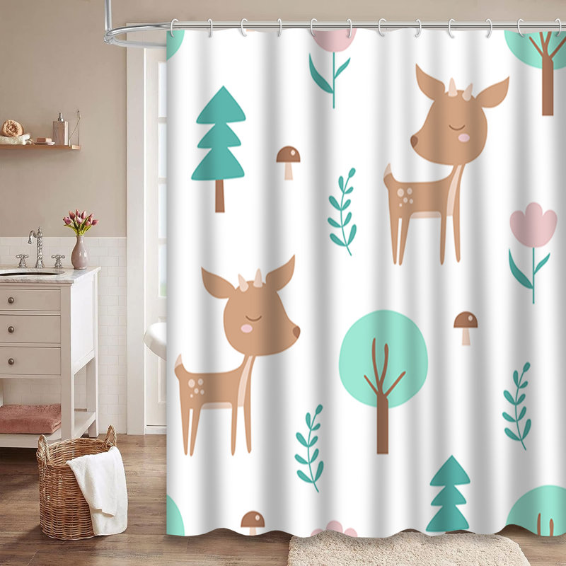 Rideau de douche avec 12 crochets, L 72 po x l 84 po