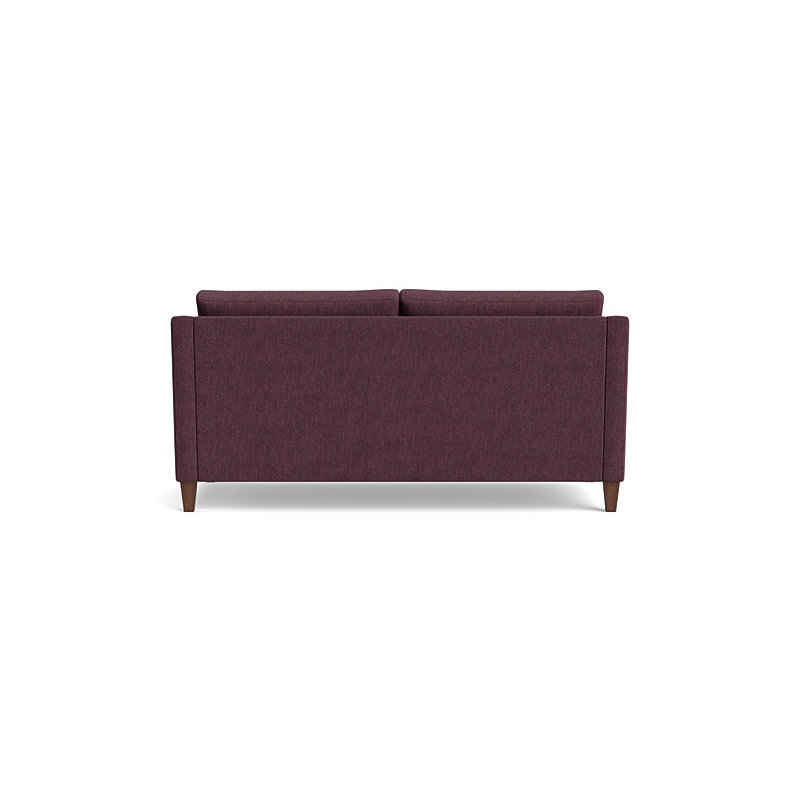 Vera Loveseat (70"), Walnut Finish (Angled), Performance Weave - Aubergine
