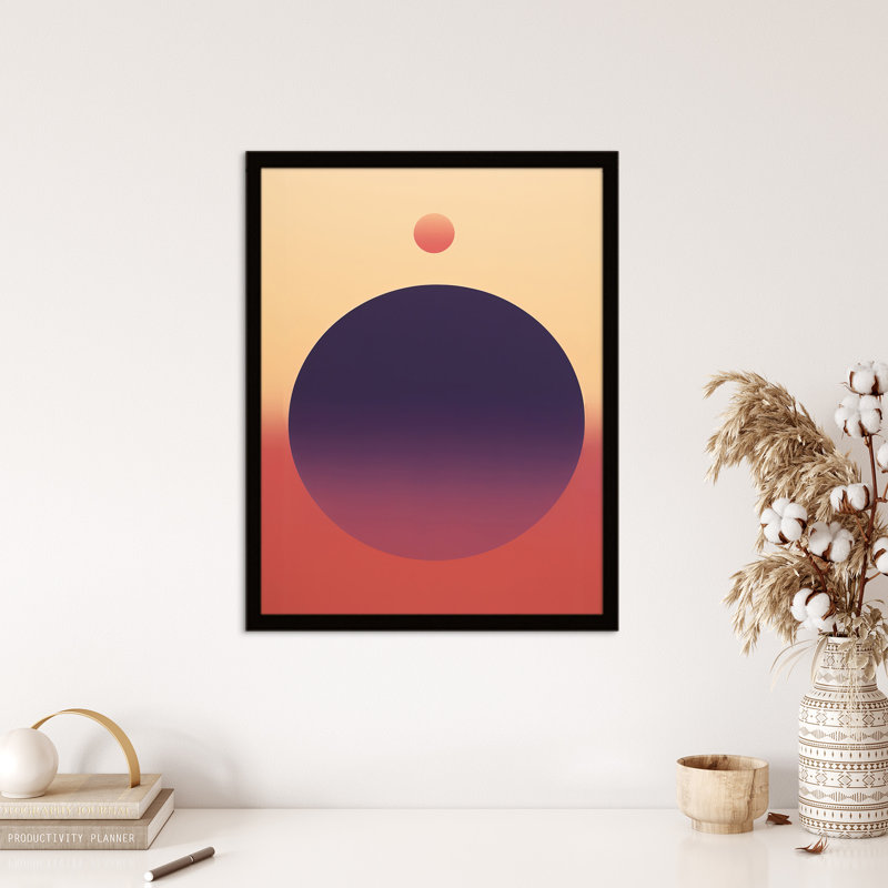 Aubergine Aura Painting Purple Pink Yellow Minimalist - Single Picture Frame Print